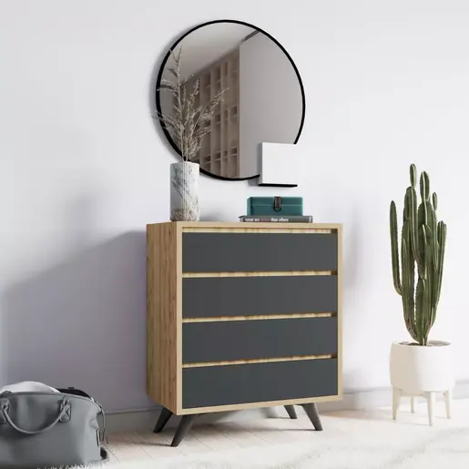 811MDD3437 Комода Suvera - Oak, Anthracite