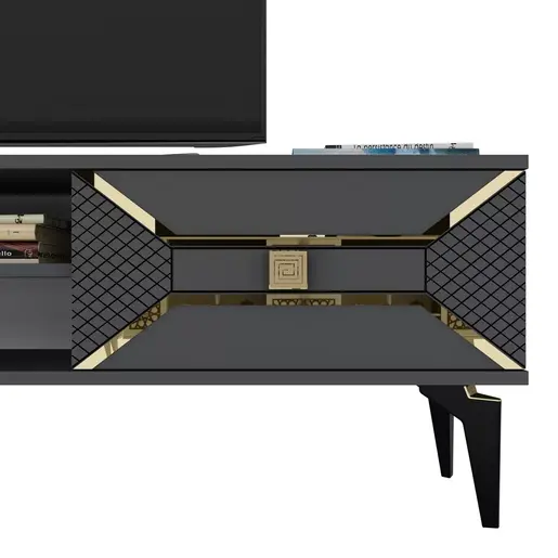 475OLV1158 Тв комода Yumedi - Anthracite, Gold
