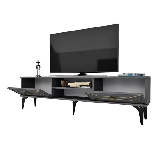 475OLV1158 Тв комода Yumedi - Anthracite, Gold