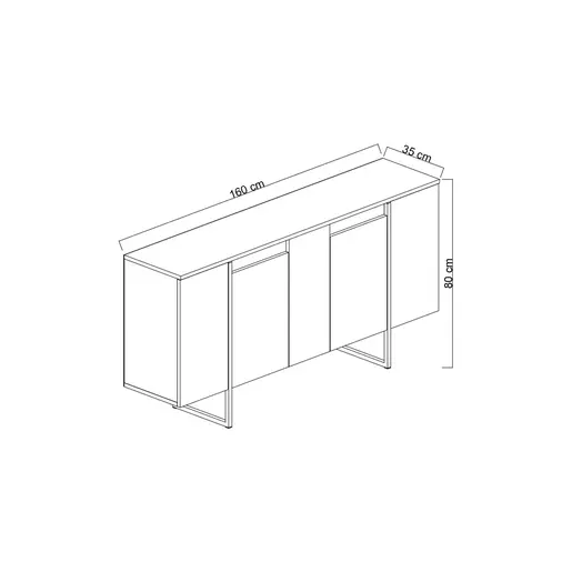 618BLY1303 Комода Luxe - Walnut, Silver