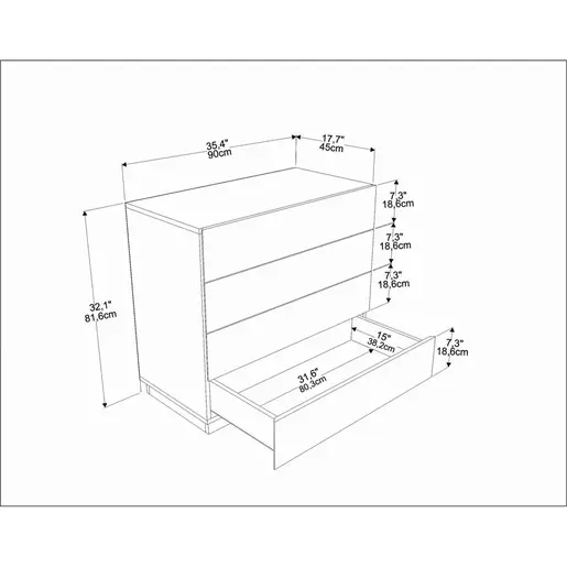 322RTC1509 Комода Lines - Oak