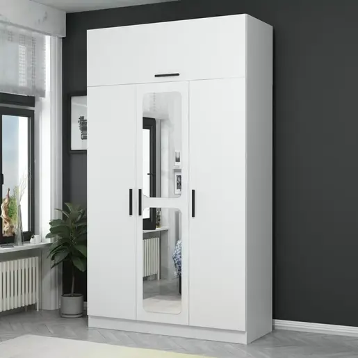 506MNR2404 Плакар Kale 3 Kapak Aynalı 255 - White