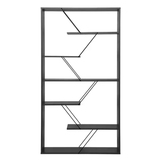 225-000033 Полица за книги Tars антрацит-црна 84x24x157cm