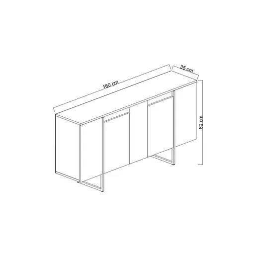 618BLY1177 Комода Luxe - Walnut, Black