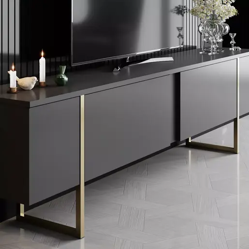 618BLY1170 Комплет мебел за дневна соба Luxe Set - Anthracite, Gold