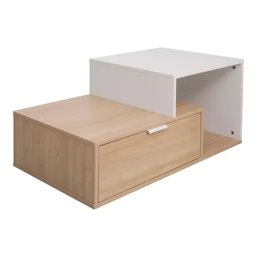 225-000072 Клуб маса Vople 90x50x40см – природна/бела