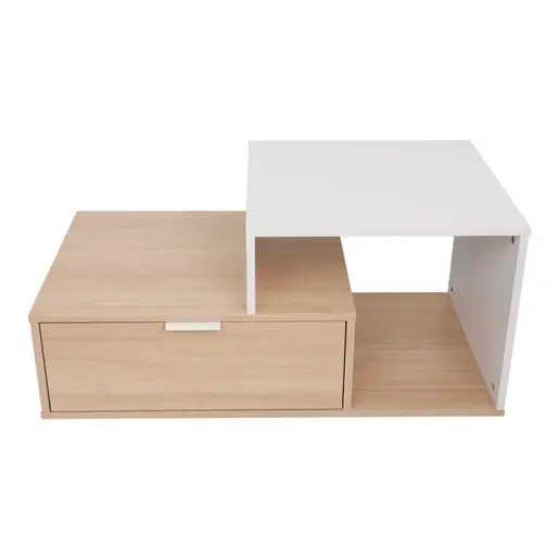 225-000072 Клуб маса Vople 90x50x40см – природна/бела