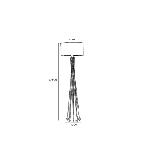 534LUN4545 Подна ламба Havin Eskitme Lambader Silindir Açık Hasır Abajurlu