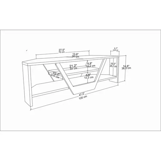 322RTC2179 Тв комода Sares - Oud Oak, Black