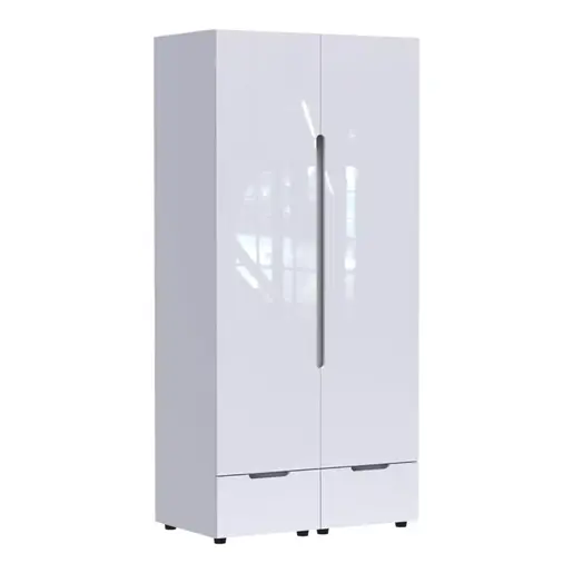 361-000017 Двокрилен гардеробер Afina бела сјајна боја 100x57x213см