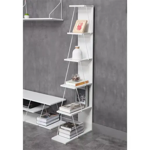 225-000028 Полица за книги mini Tars Бела 50x22x150cm