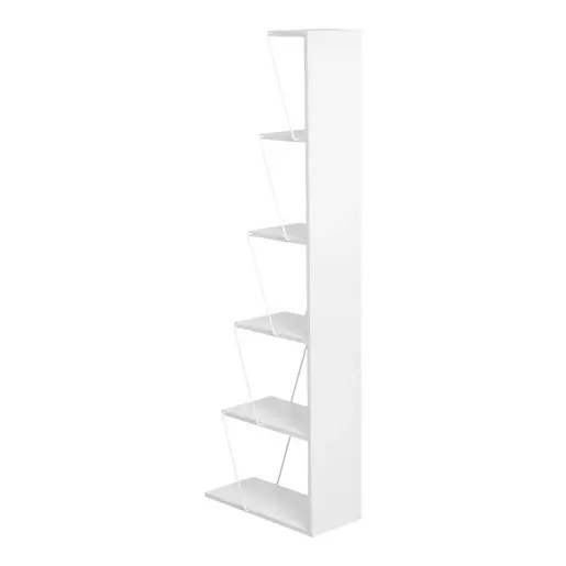 225-000028 Полица за книги mini Tars Бела 50x22x150cm