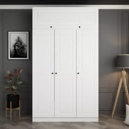 506MNR2420 Плакар Minar 3 Mebran Kapak 2 Çekmece 255 - White