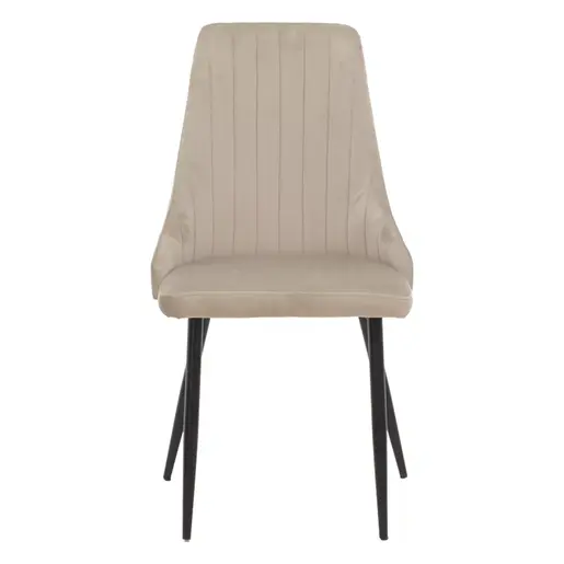 292-000044 Стол Azori кадифе беж-сиво црн метал ногарки 49x55x85см