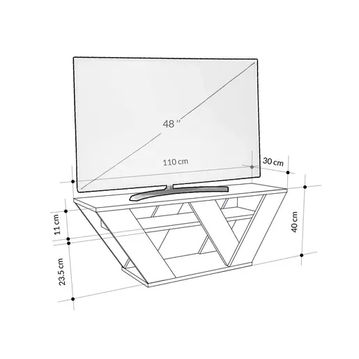 776HMS3131 Тв комода Pipralla - Carrara Marble
