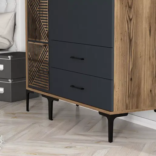 845HCT5449 Плакар Kumsal PT - Walnut, Anthracite