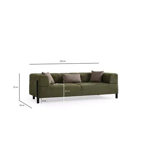 560ARE2369 Софа Gio 3 Seater - Green