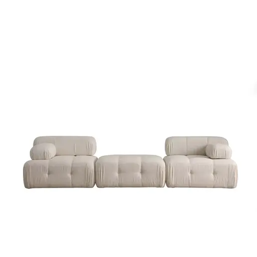560ARE1907 Софа Doblo 3 Seater ( L1-Pouffe-1R) - Cream Bouclette