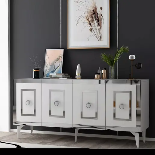 475OLV2746 Комода Karya - White, Silver