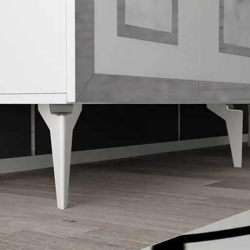 475OLV2746 Комода Karya - White, Silver