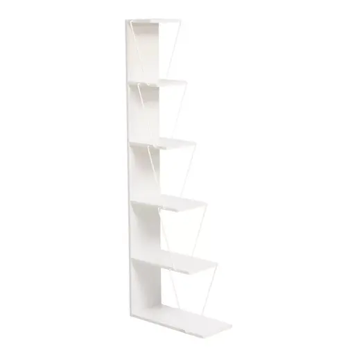 225-000042 Полица за книги mini Tars Бела 130x22x146cm
