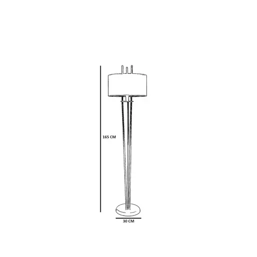 534LUN4581 Подна ламба Belen Siyah Lambader Silindir Rattan Abajurlu