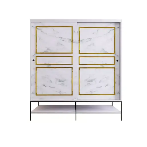 801CMY3445 Плакар Martin 190 - White, Black, Gold