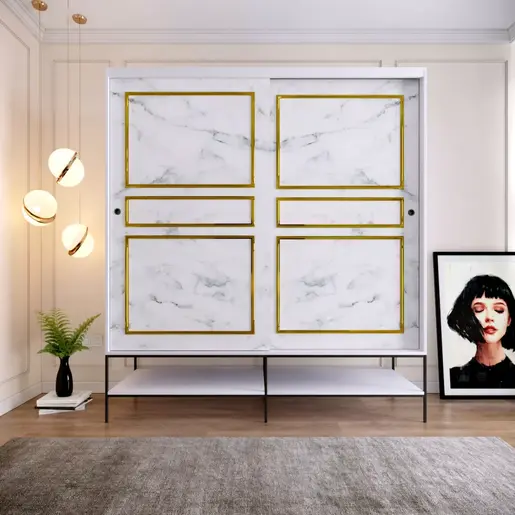 801CMY3445 Плакар Martin 190 - White, Black, Gold