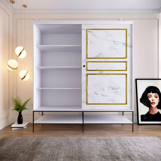 801CMY3445 Плакар Martin 190 - White, Black, Gold