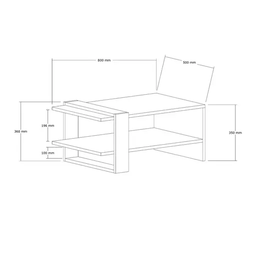 835PUQ2816 Клуб маса Gaye - Walnut, White