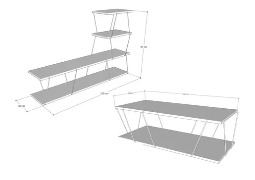 854KLN2911 ТВ комода+Клуб маса Париз атлантик