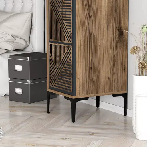 845HCT5398 Плакар Kumsal P - Walnut, Anthracite