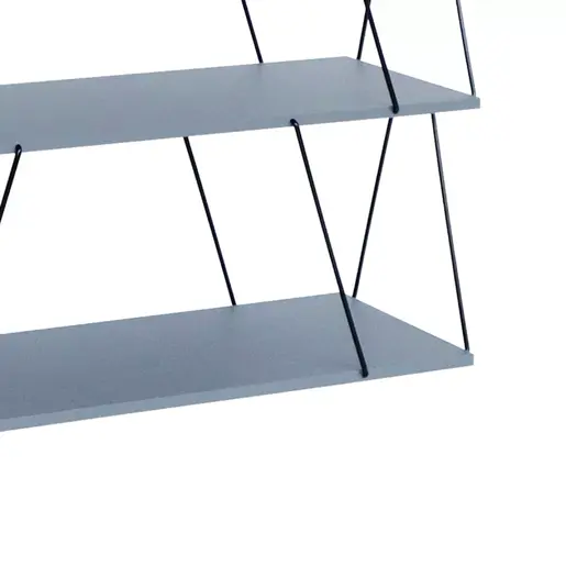 304-000008 Полица Tars сива-црна 120x30x90cm