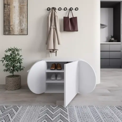 855DTE5173 Чевларник Pozy Shoe Bench - White