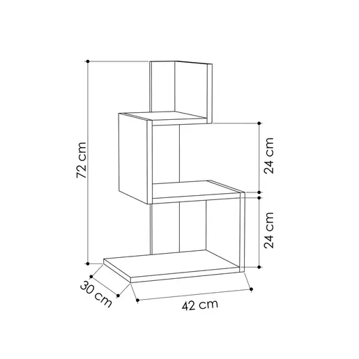 855DTE2907 Помошна масичка Rosie - White, Oak