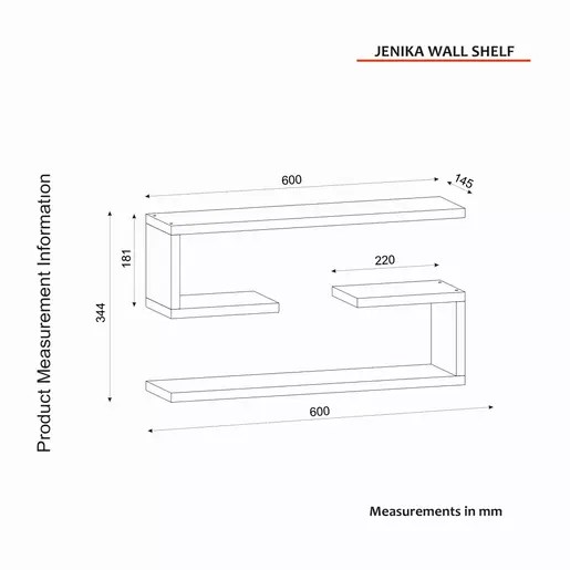 756FRN1608 Ѕидна полица Jenika - White
