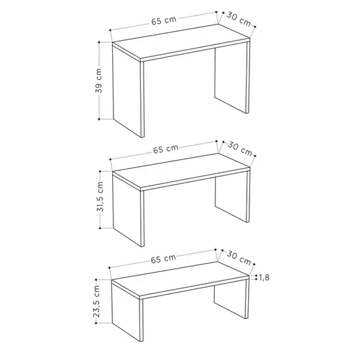 119-001245 Трпезариски сет Kantar антрацит 65x30x39cm