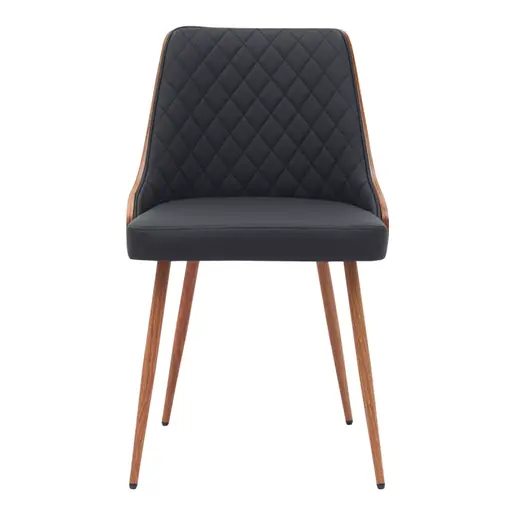 332-000004 Стол Korome црна метални ногарки орев 50x58.5x78cm