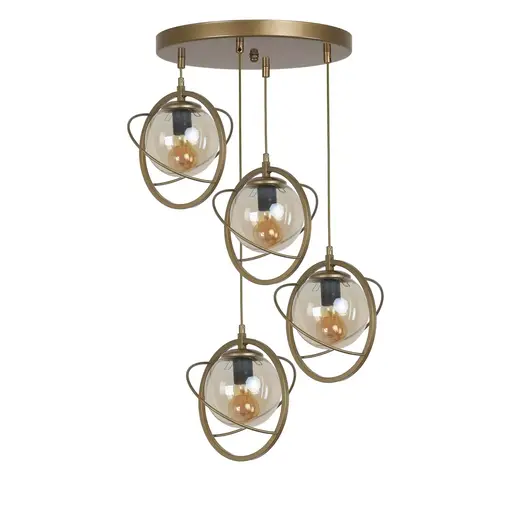 846STL1674 Лустер Nepal 4 Lü Tepsili Eskitme Bal Camlı Sarkıt
