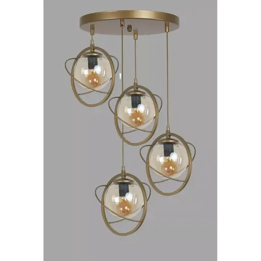 846STL1674 Лустер Nepal 4 Lü Tepsili Eskitme Bal Camlı Sarkıt