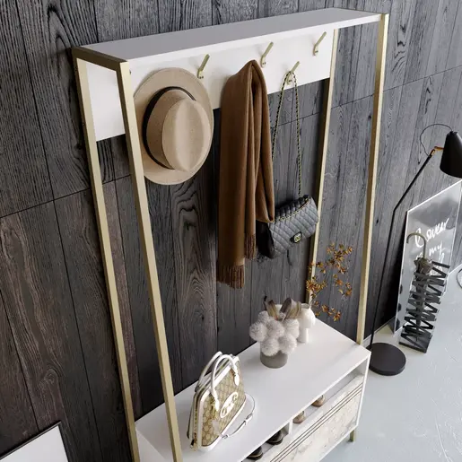 788DEC4016 Метална закачалка Кармен бела