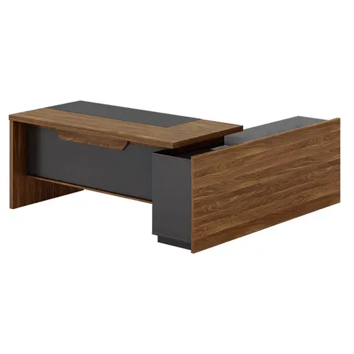 246-000013 Биро Oskar walnut-anthracite 200x180x76cm