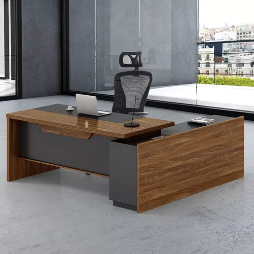 246-000013 Биро Oskar walnut-anthracite 200x180x76cm