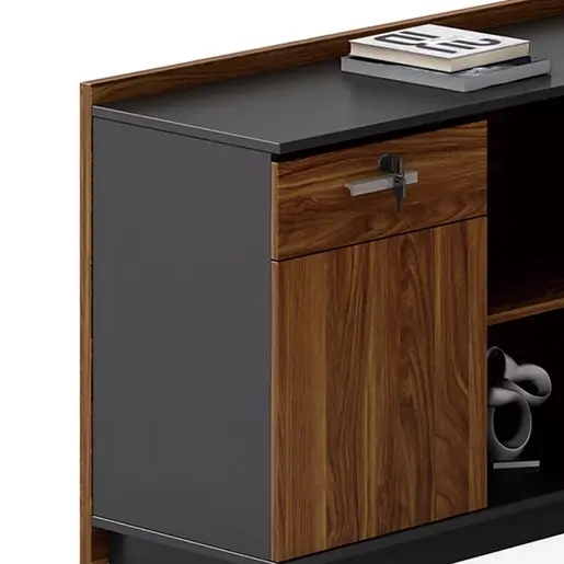 246-000013 Биро Oskar walnut-anthracite 200x180x76cm