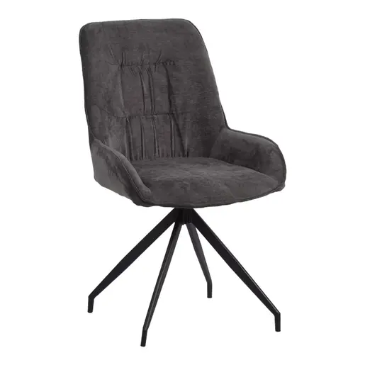 096-000053 Kadeira ротирачка столица ткаенина темно сива нијанса - црни метални ногарки 57.5x51x89cm