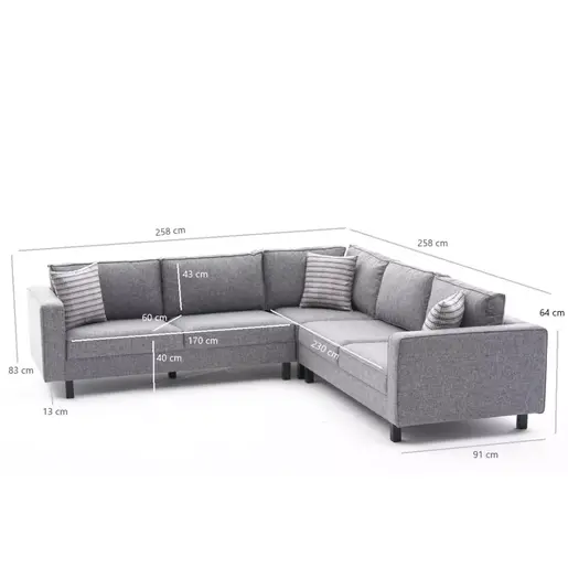 825BLC2713 Софа Kale Linen - Grey