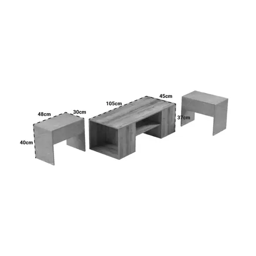 230-000087 Клуб маса Morfi даб-беж 105x45x37cm
