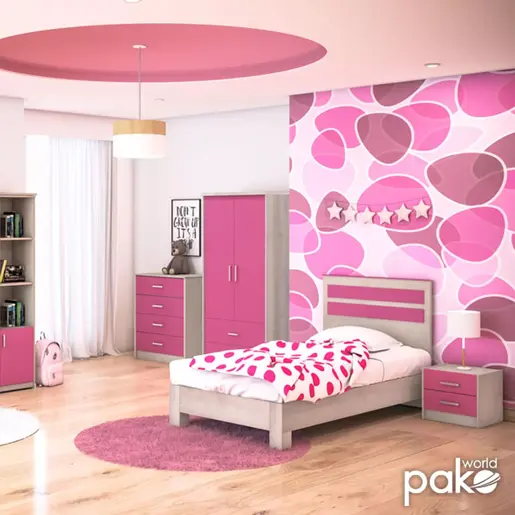 123-000077 Кревет Looney Розов 100x200см