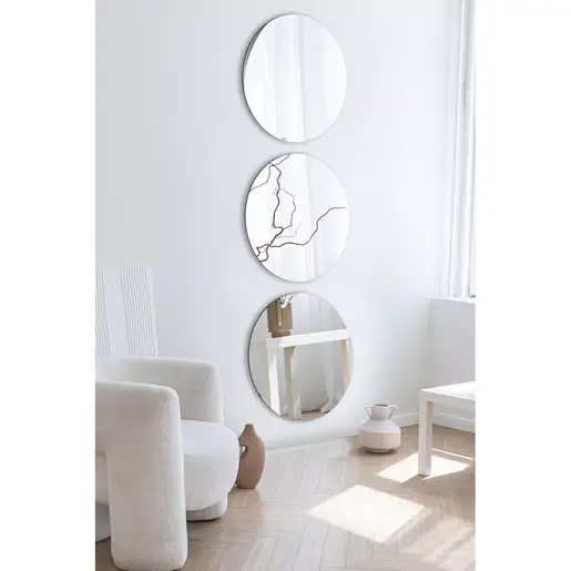 782MRL1175 Огледало Round - Triple - Diameter: 40 cm - Silver