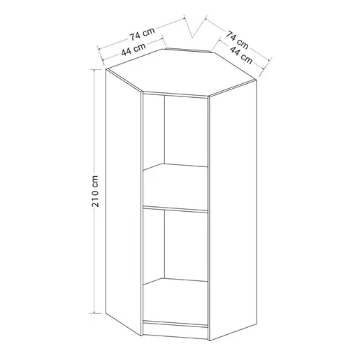 506MNR2218 Плакар Kale Plus 1 Oak - 210